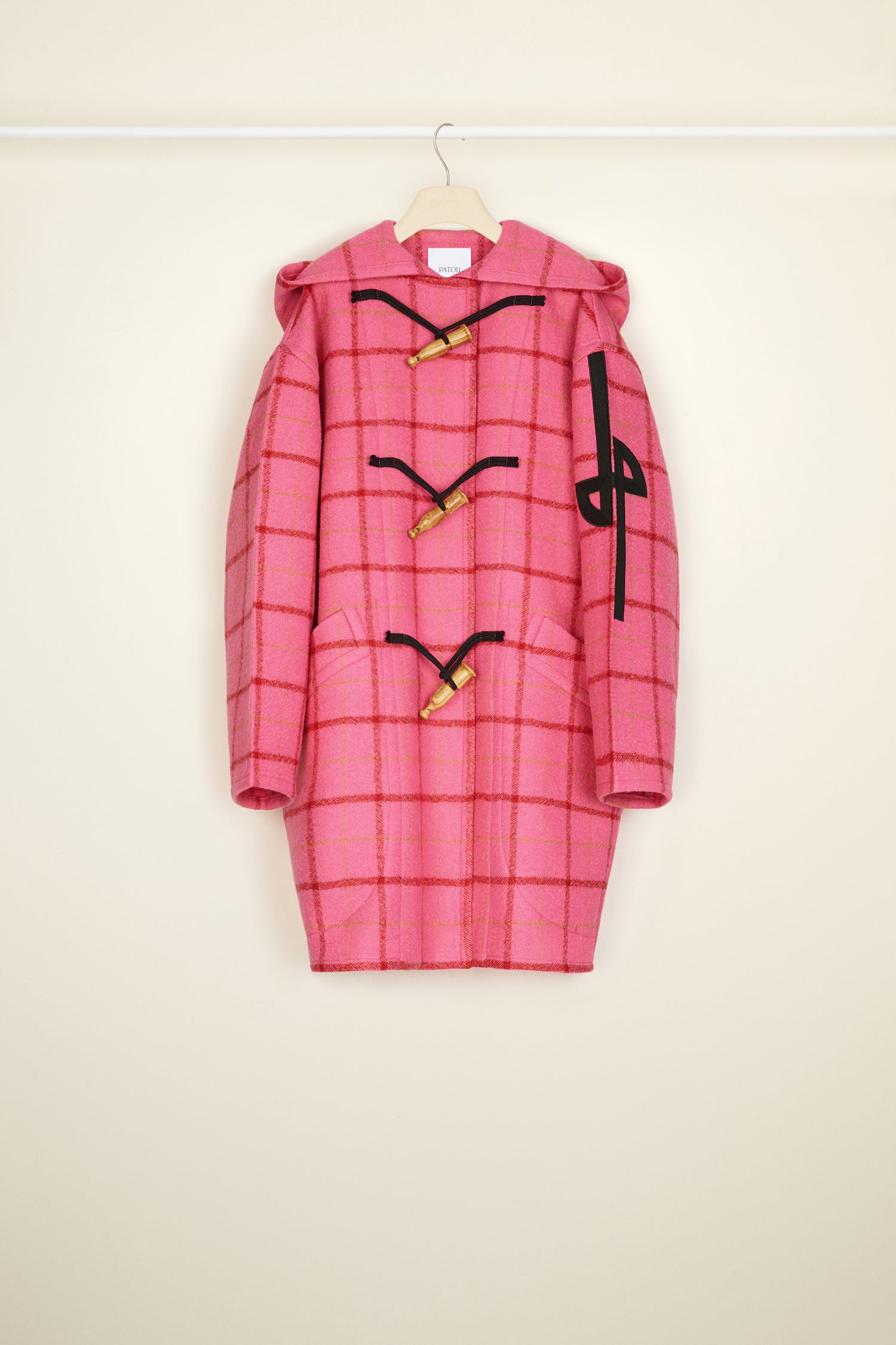 Patou Coats CO006 duffle-coat laine rose carreaux