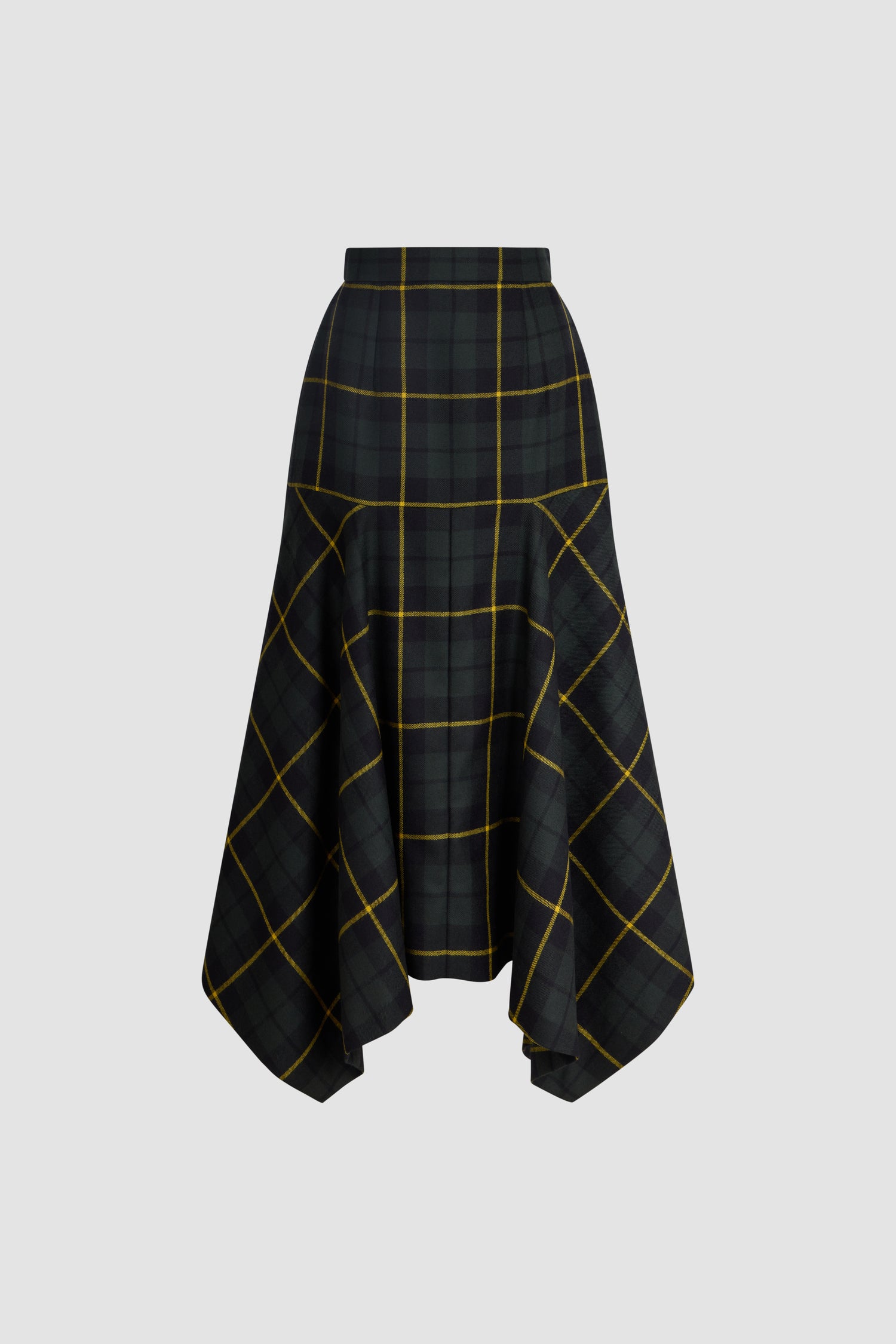 Patou jupe midi plissée SK120 laine tartan vert 38