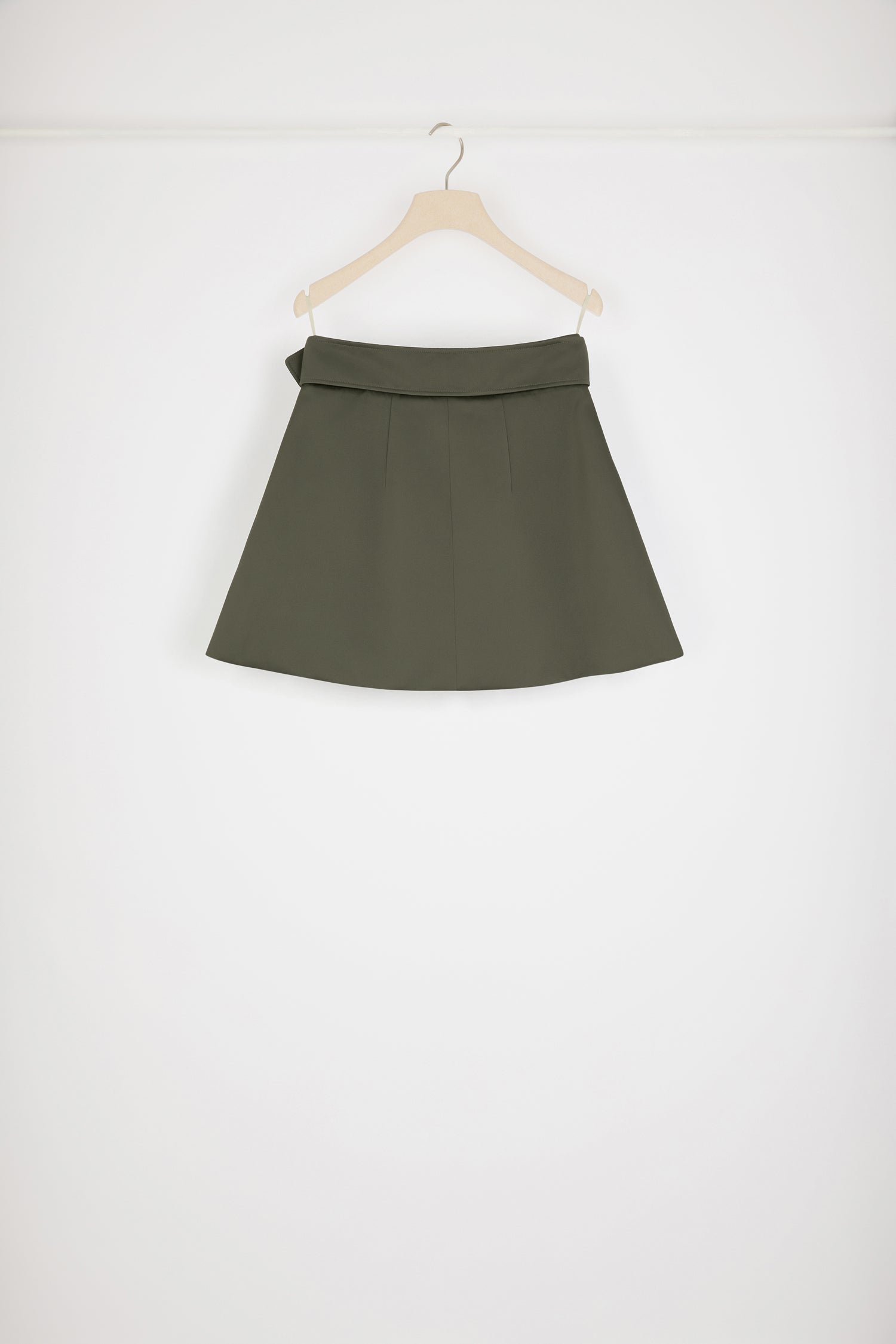 Patou H22SK031 mini jupe satin kaki 34