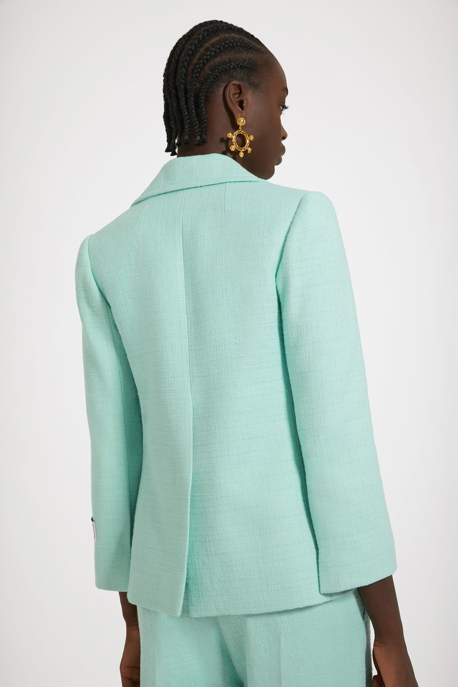 Patou P24JA035 veste tweed vert menthe 34-44 coton