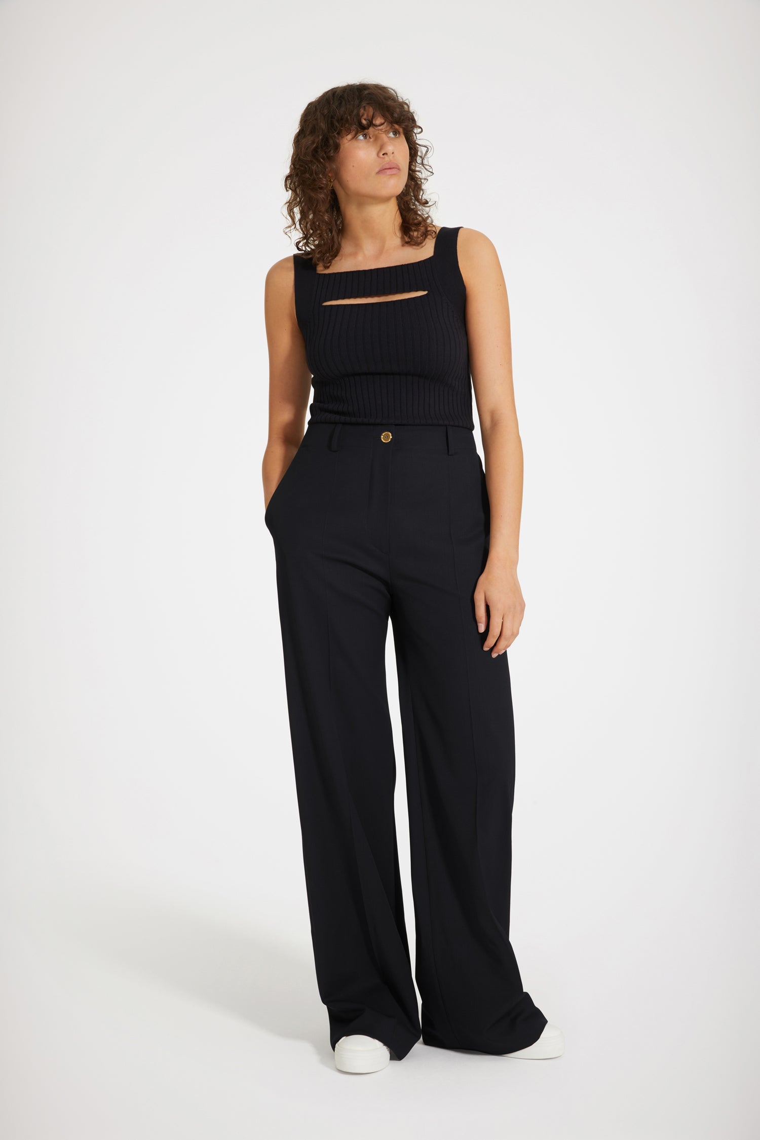 Patou TR002 pantalon droit laine bleu nuit