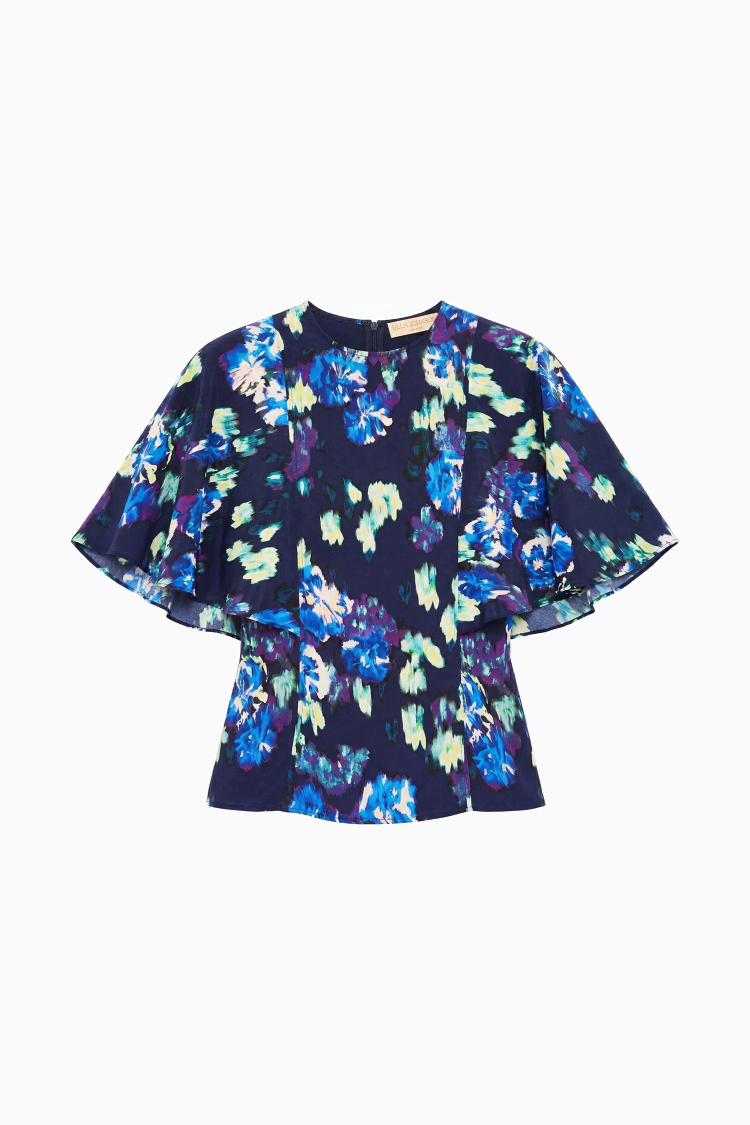 Ulla Johnson Ada PF260232 blouse soie Evening Bloom bleu