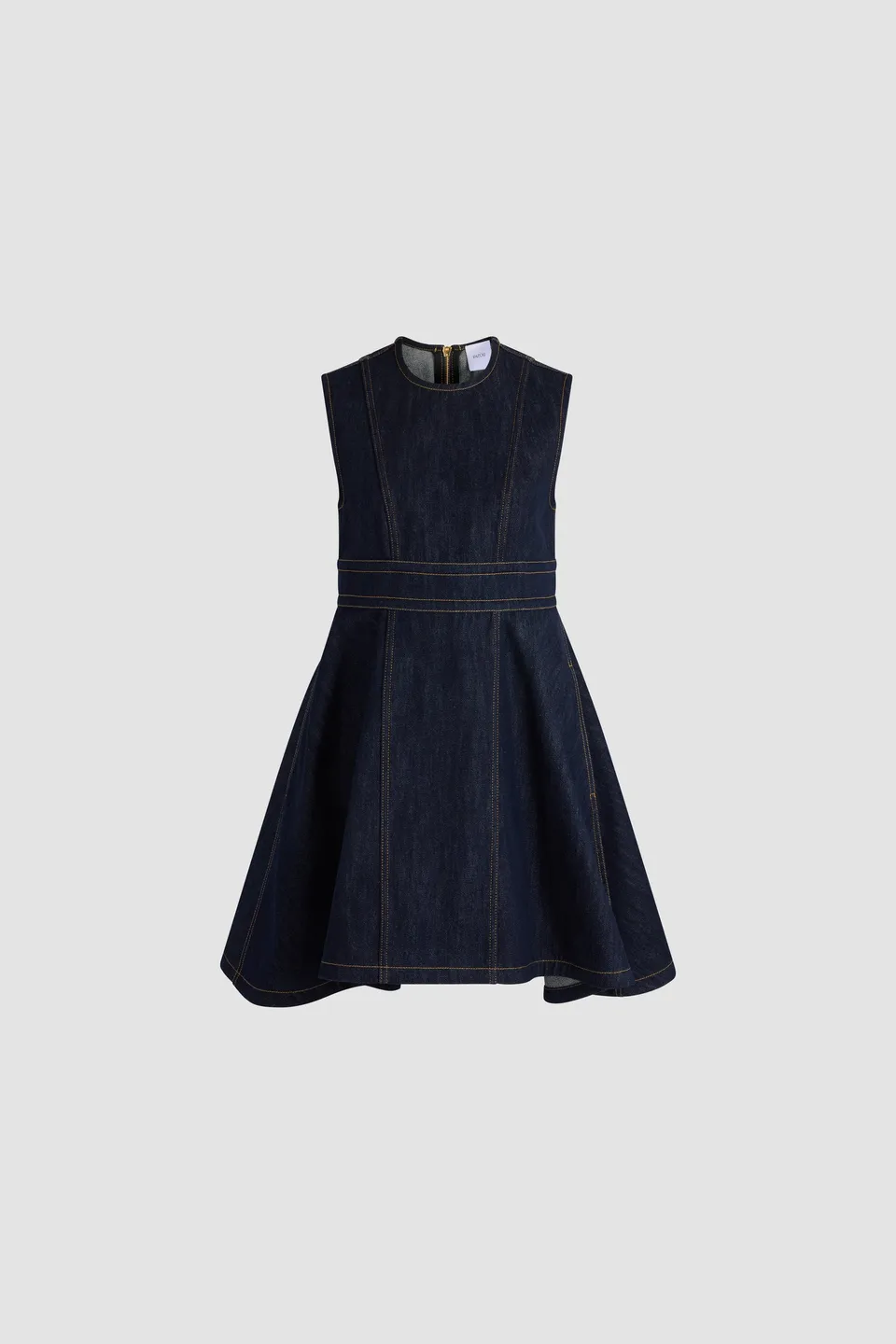 Patou H26DR2710277661B robe jean coton bleu marine courte