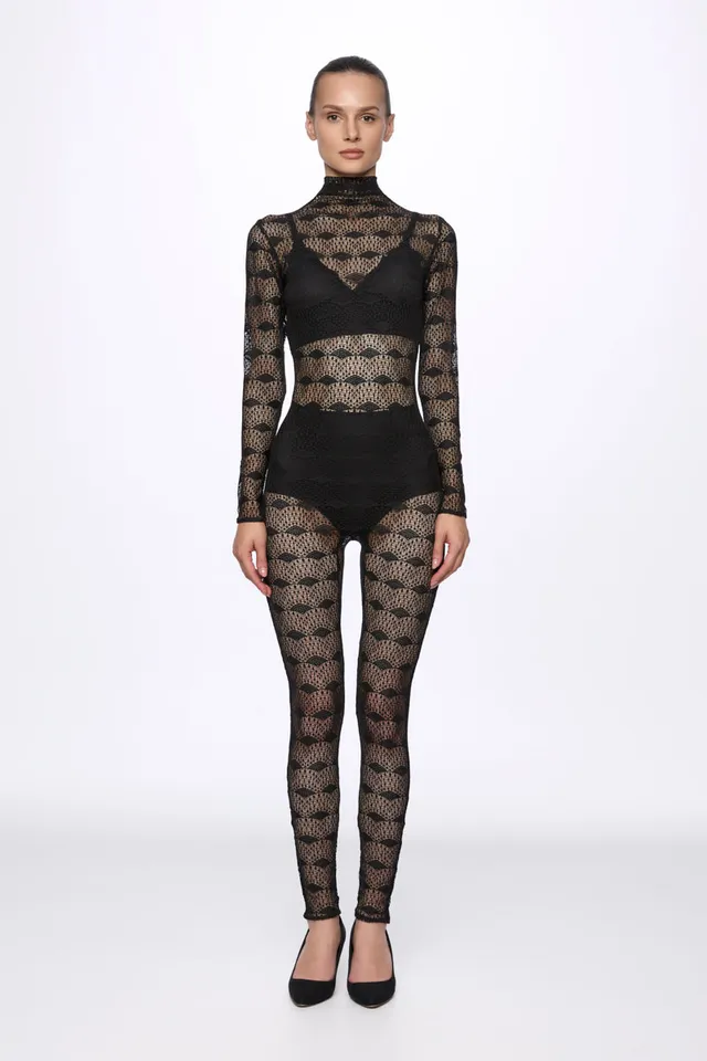 ATU Body Couture Catsuits combinaison dentelle col montant