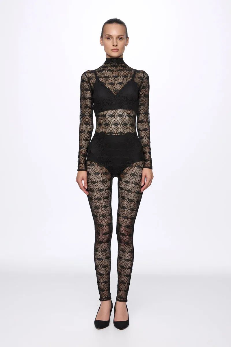 ATU Body Couture Catsuits combinaison dentelle col montant