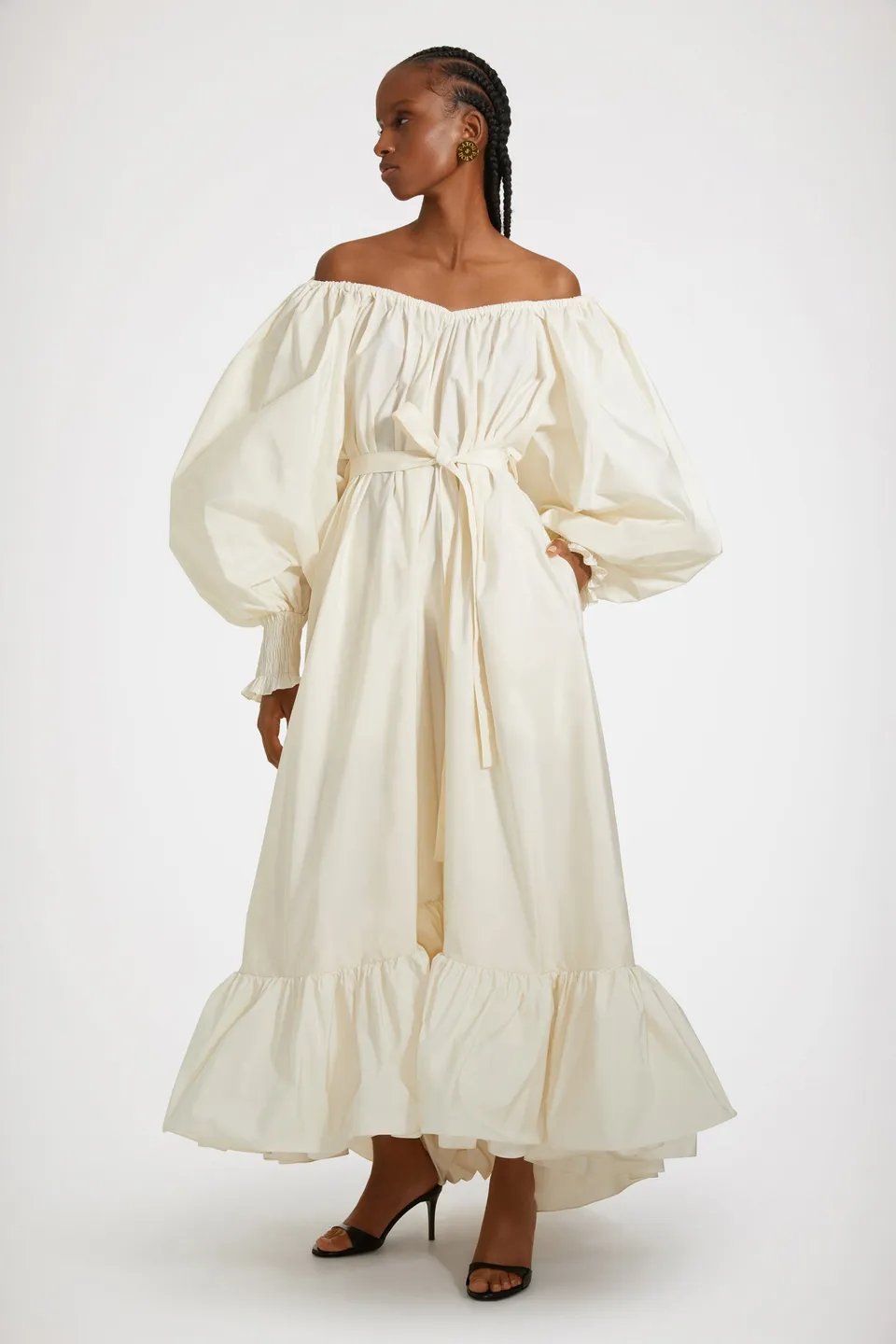 Patou P23DR1150011007W robe maxi faille recyclée ivoire