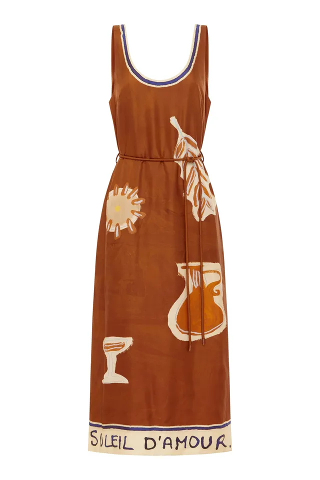Alemaïs Soleil d'Amour Silk Midi Dress robe soie