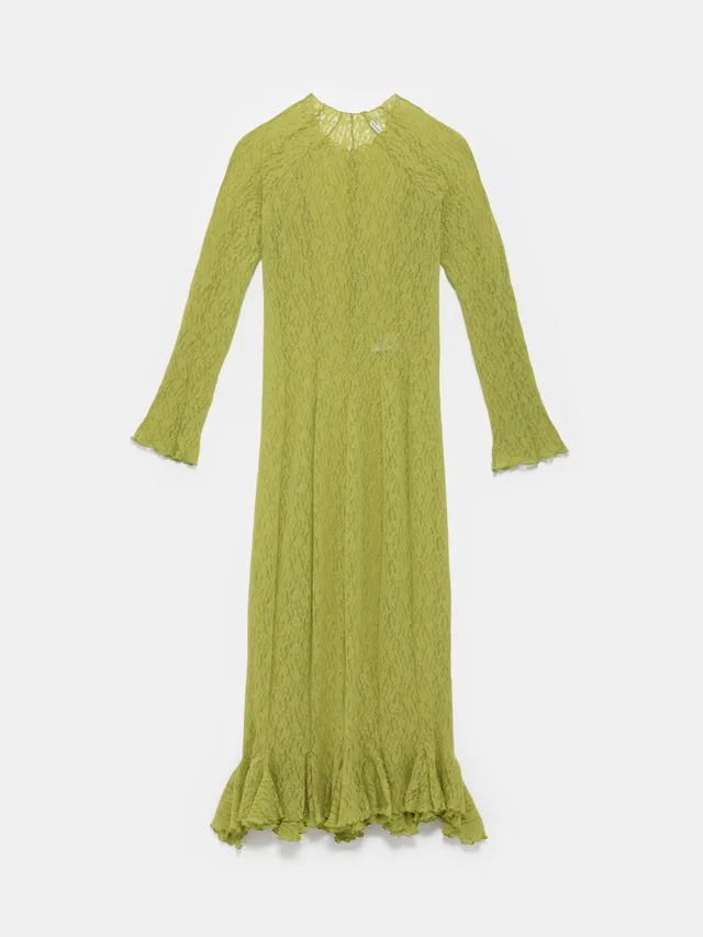 Ester Manas Tulip Dress robe pistache dentelle stretch manches