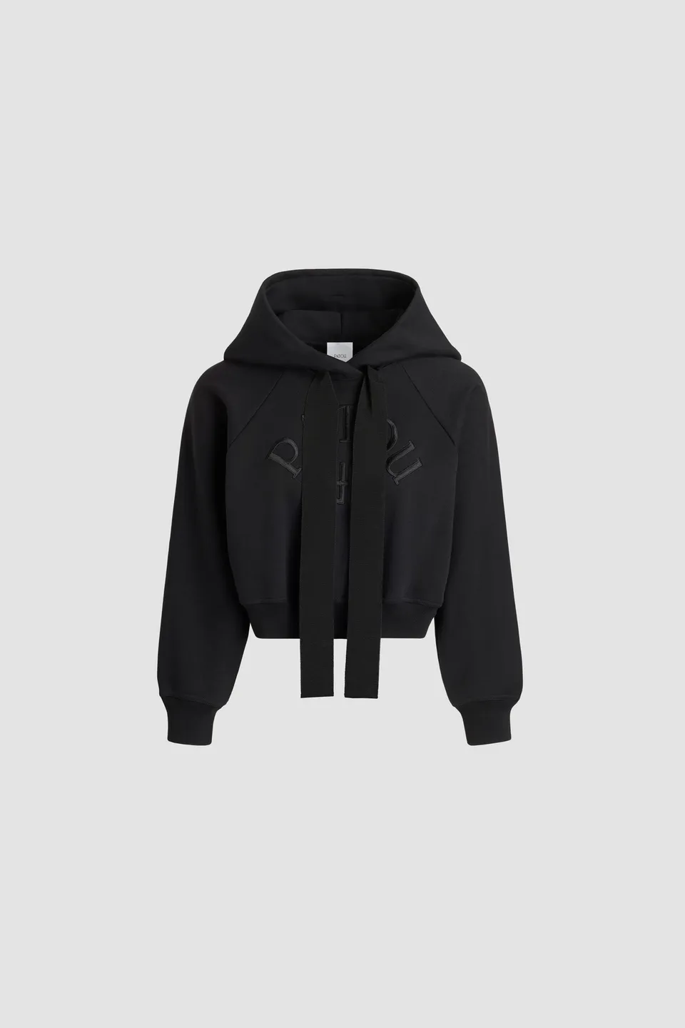 Patou hoodie sweat capuche logo JP noir coton bio