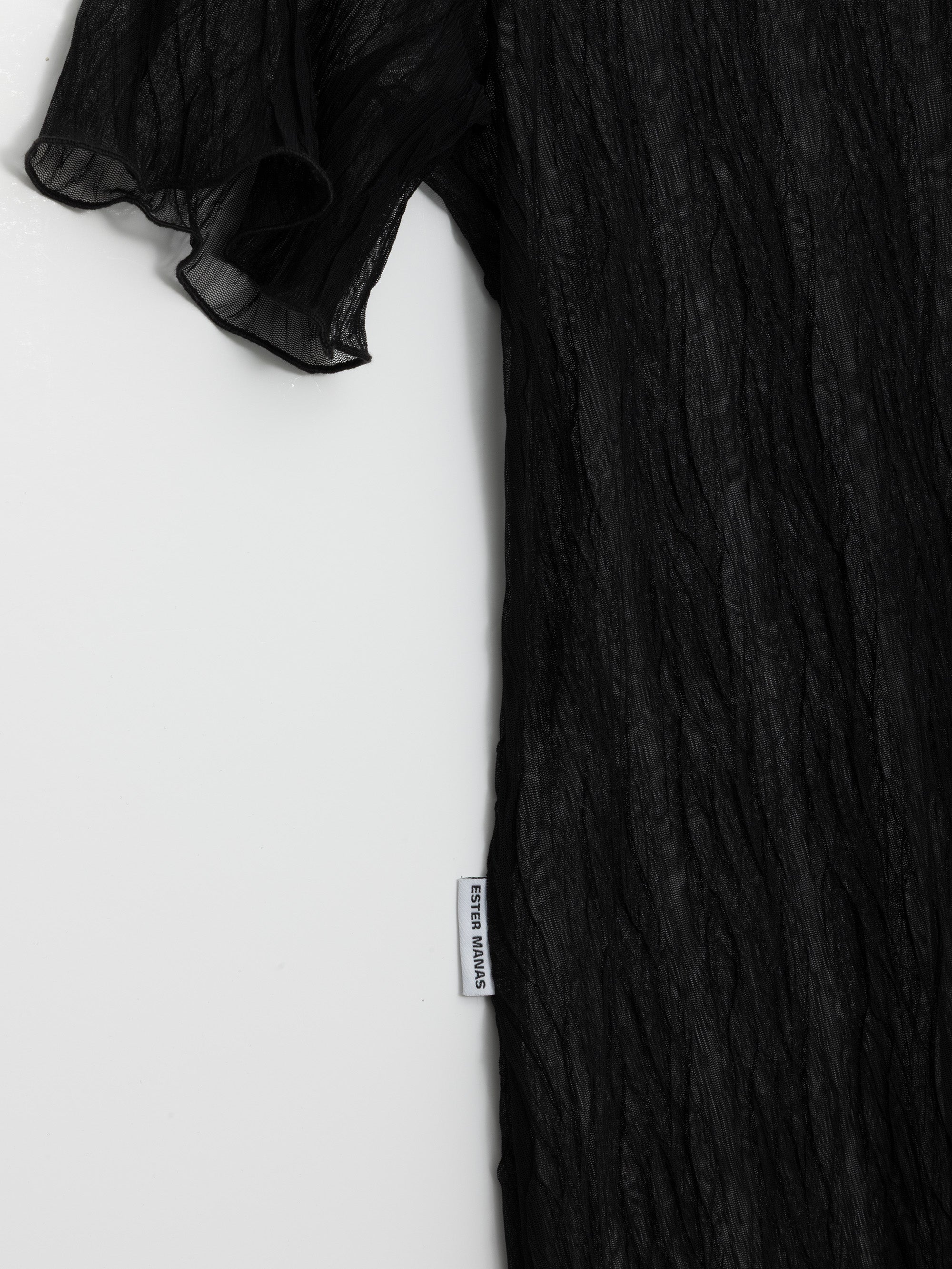 Ester Manas Black Crumpled Easy Dress robe noire tulle