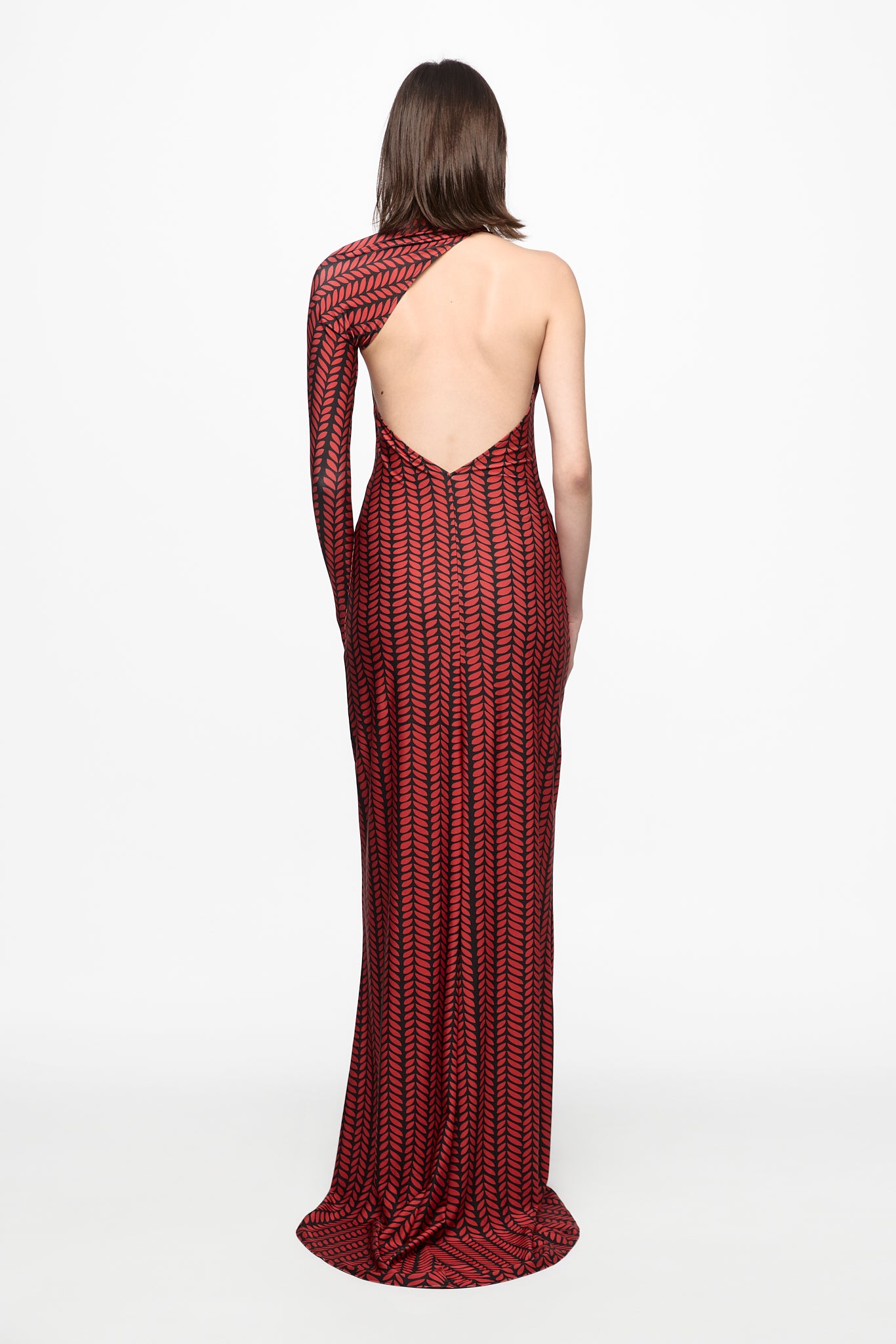 ATU Body Couture Printed robe maxi une épaule taille S