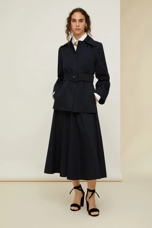 Patou P22SK0260074698N jupe maxi bleu coton bio