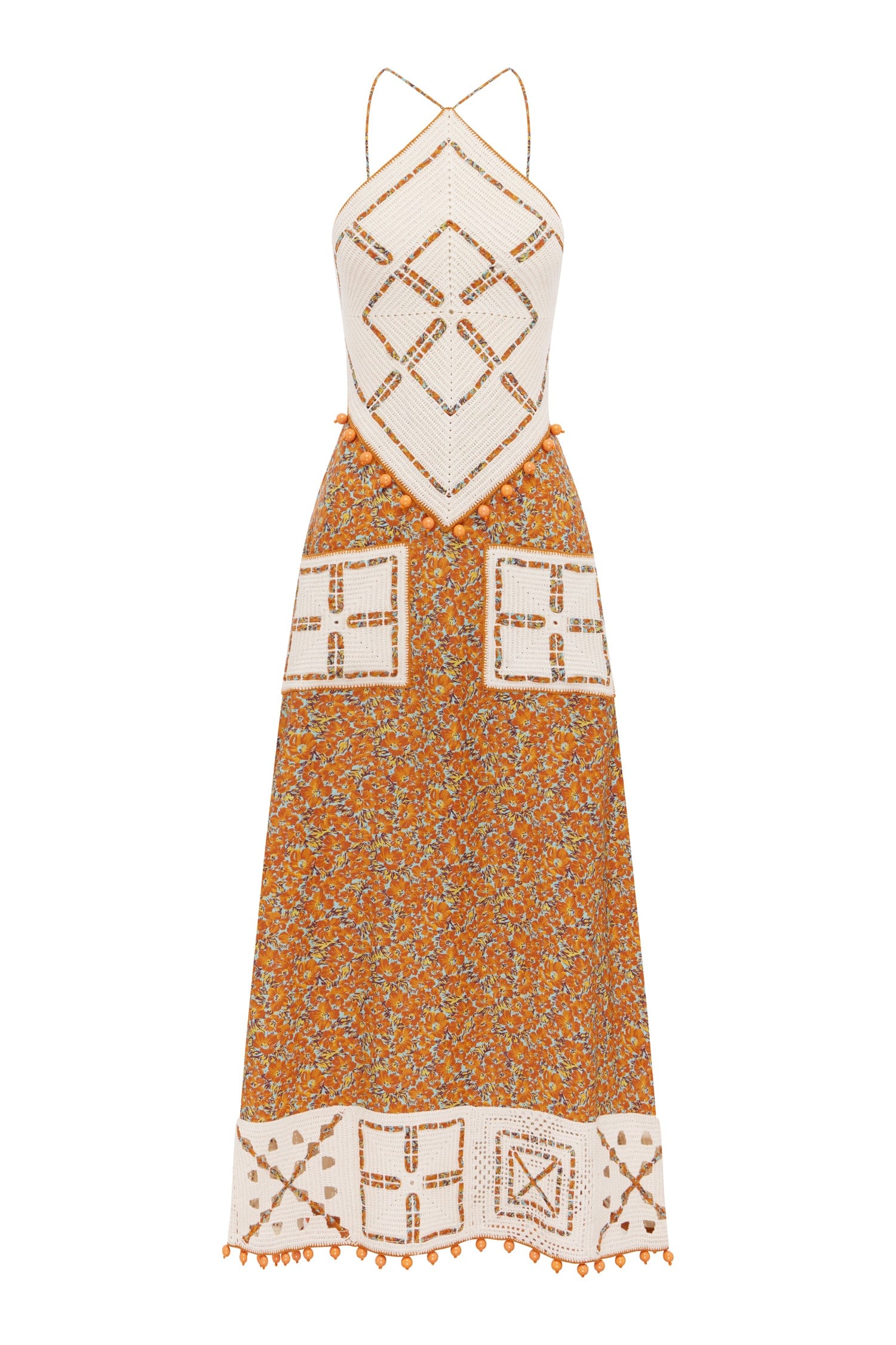 Alemaïs Marva robe halter midi crochet