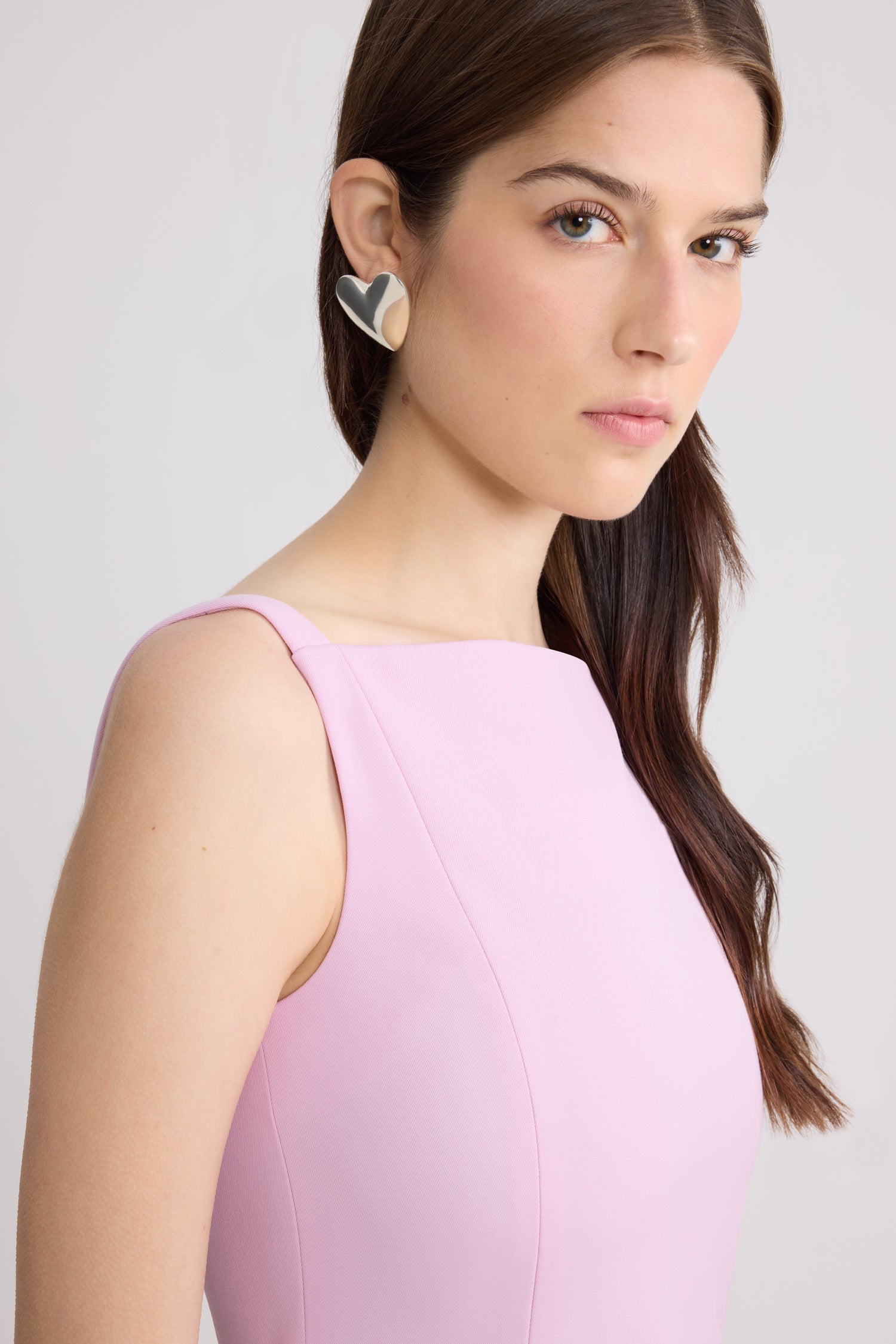 Patou P26DR2440103459P Robe bustier rose faille laine droite