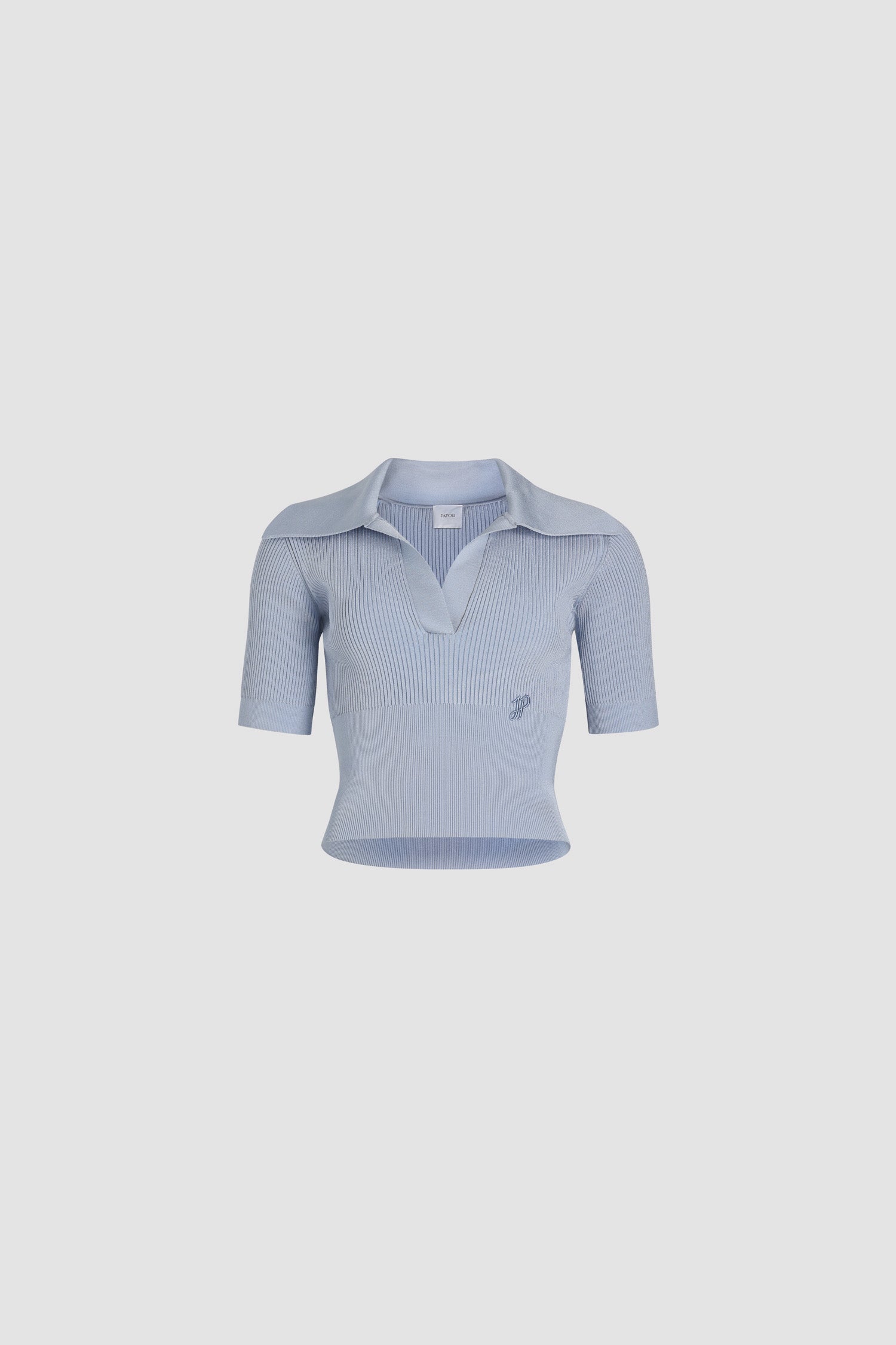 Patou Polo knit top Pearl Blue viscose XS-XXL