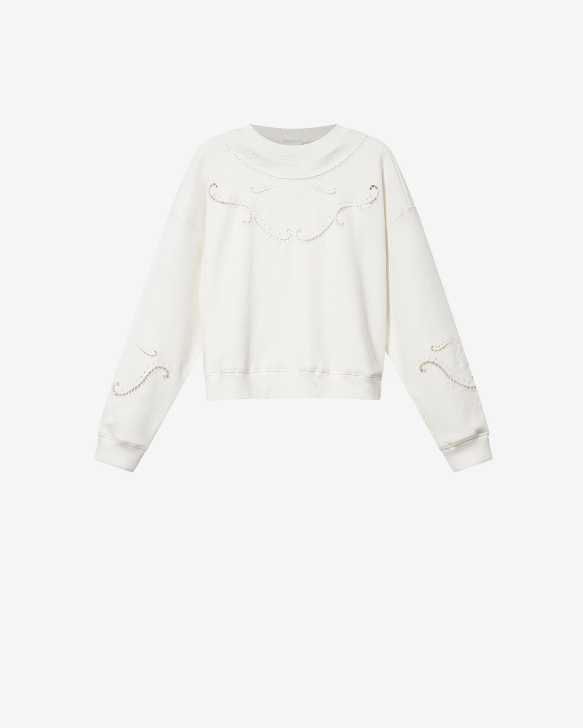 Isabel Marant Vella sweat coton écru brodé coupe ample