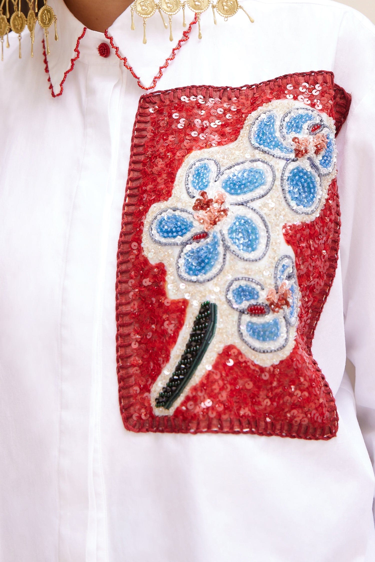 Alemaïs Shirts Scarlet Embellished Shirt chemise taille 8