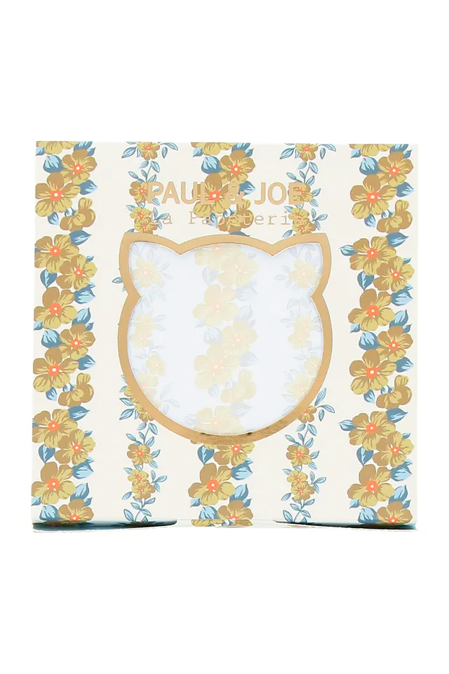 Paul & Joe pense-bête adhésif floral beige étui chat