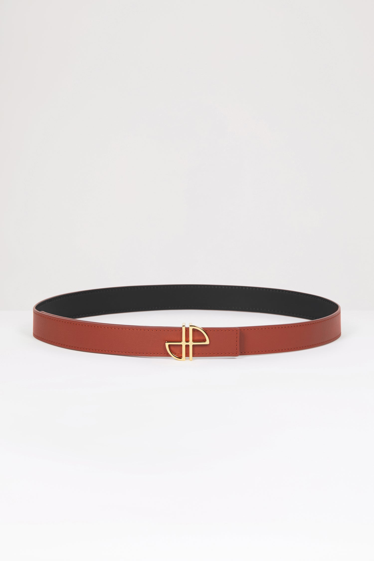 Patou BE001 ceinture cuir marron réversible S-M-L