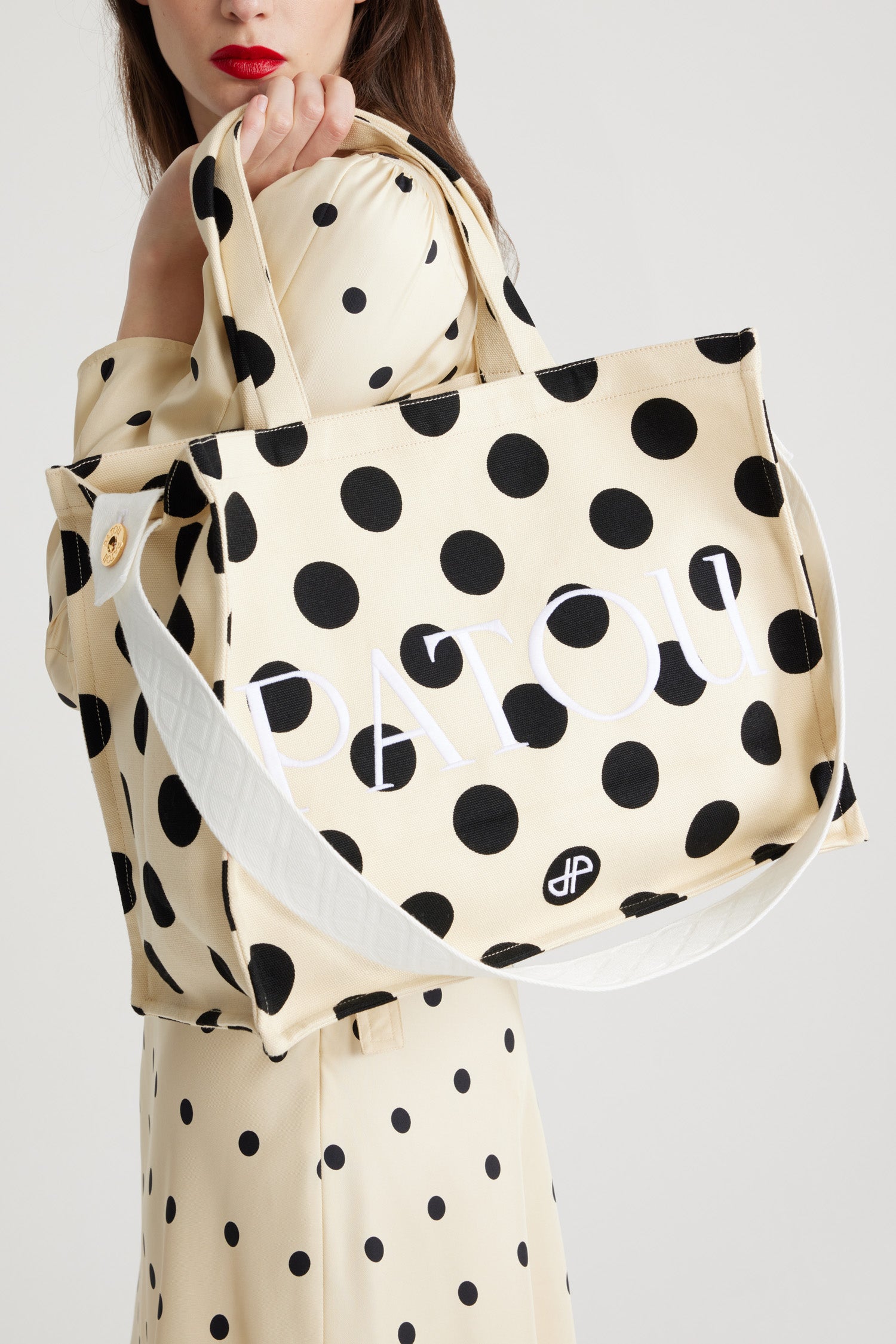 Patou Bags tote Large JP toile pois Angora Dots TU
