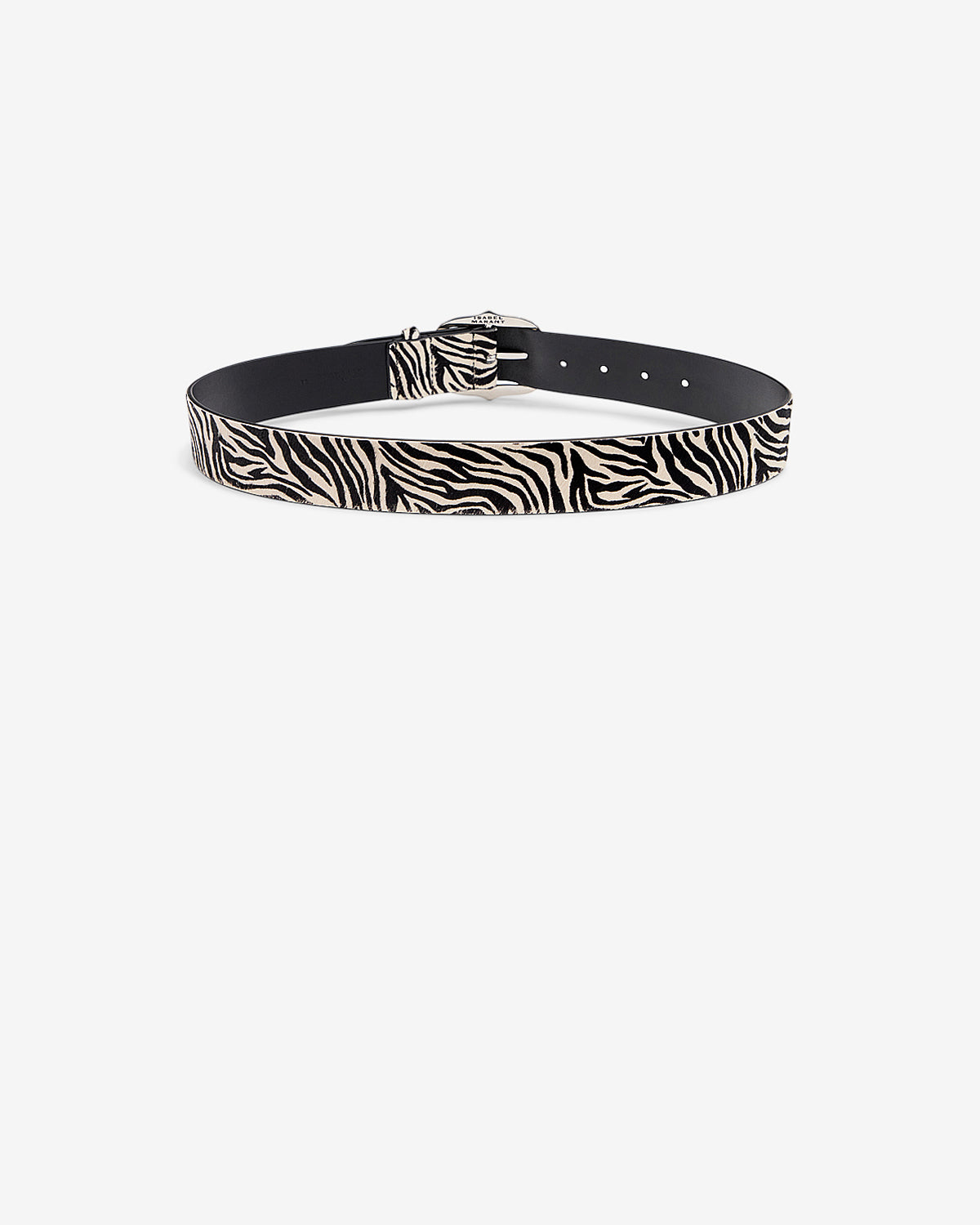 Isabel Marant Lapae ceinture cuir zèbre léopard 3,7 cm