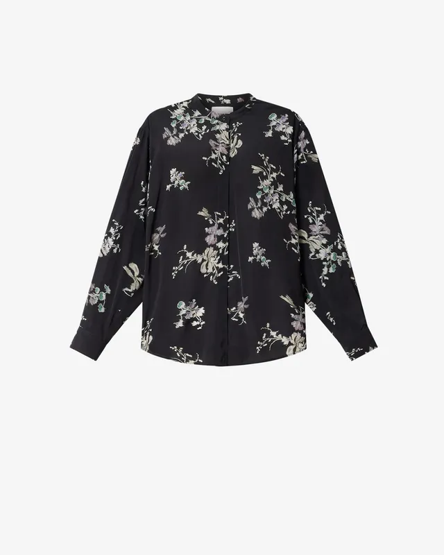 Isabel Marant Catchell CH0080FA chemisier fluide noir fleuri