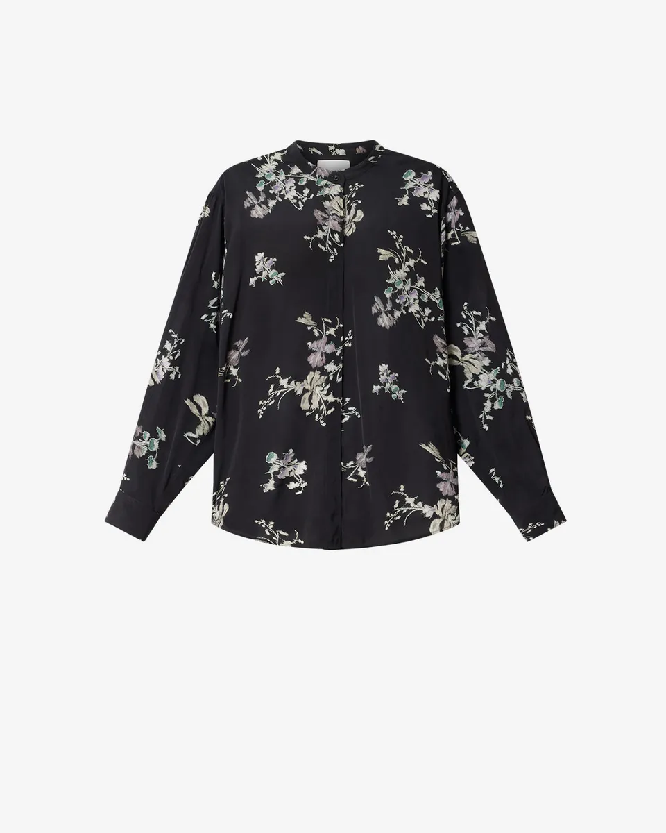 Isabel Marant Catchell CH0080FA chemisier fluide noir fleuri