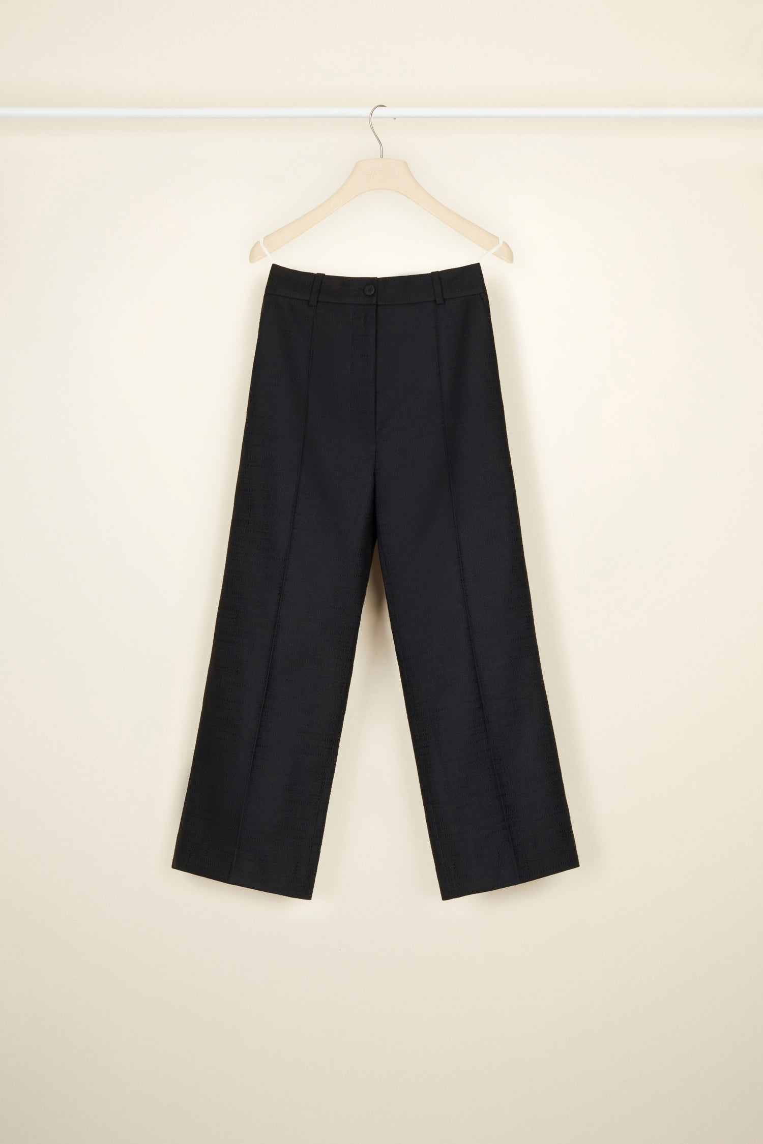 Patou A21TR0010088999B pantalon tweed noir court