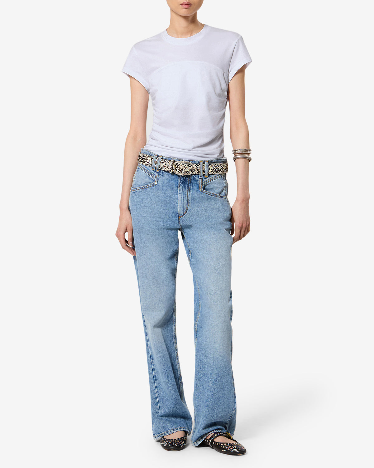 Isabel Marant Maelie TS0275FA-A1N41I T-shirt blanc froncé