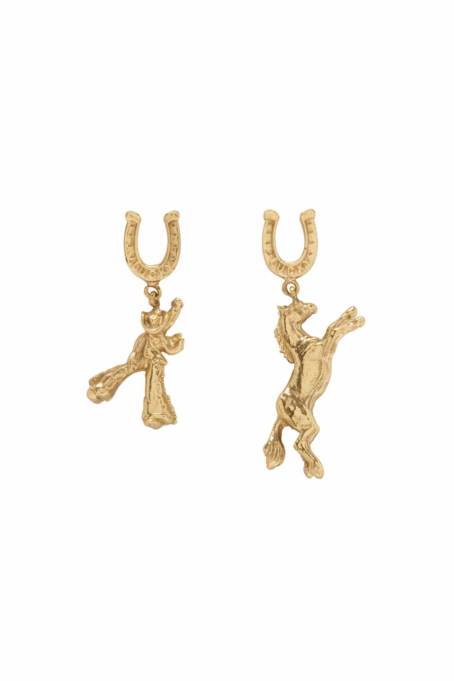 Alemäis Django Horse & Cowboy boucles d'oreilles doré asymétriques