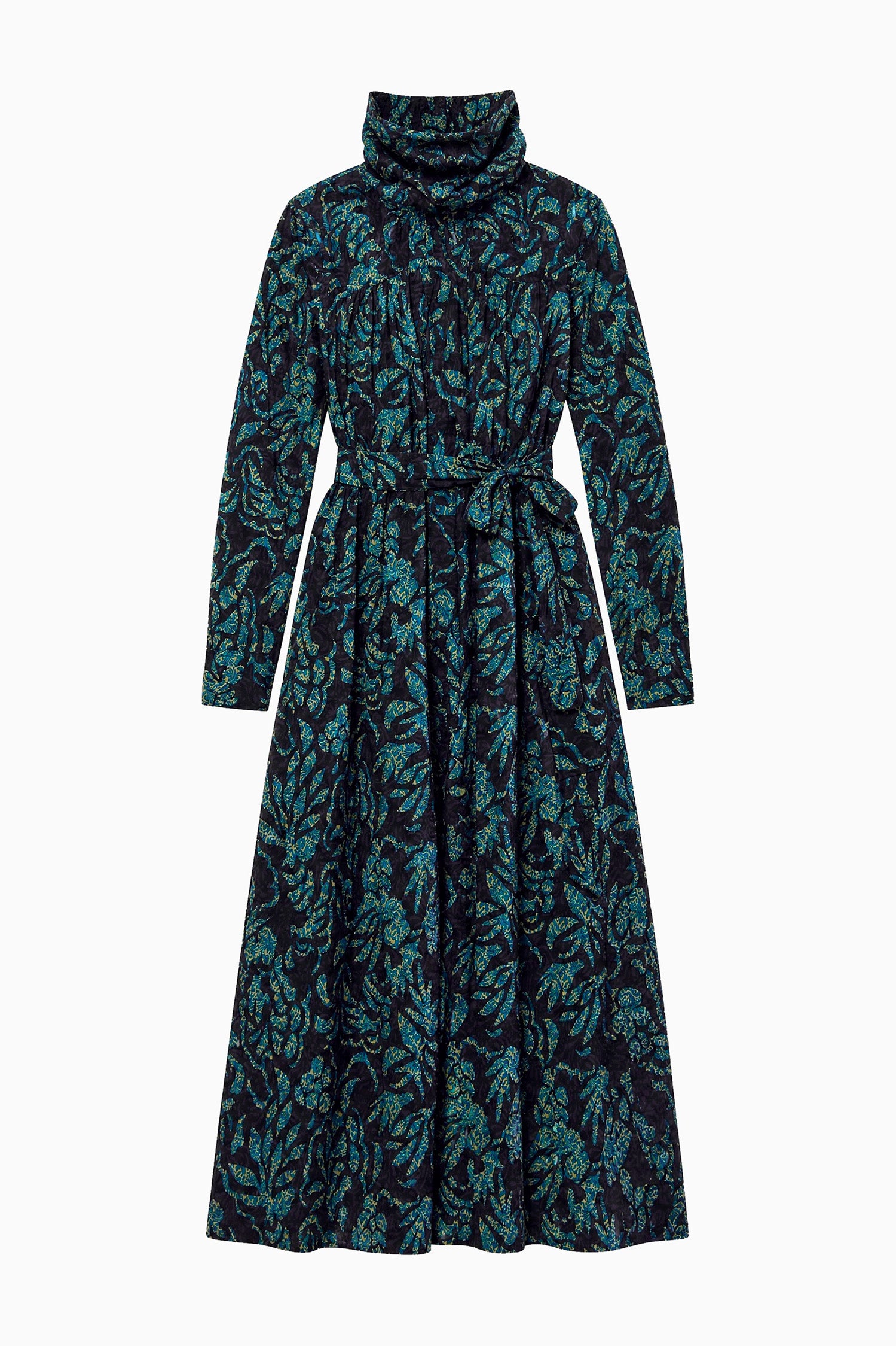 Ulla Johnson Amira FA260156 robe midi Midnight ceinturée