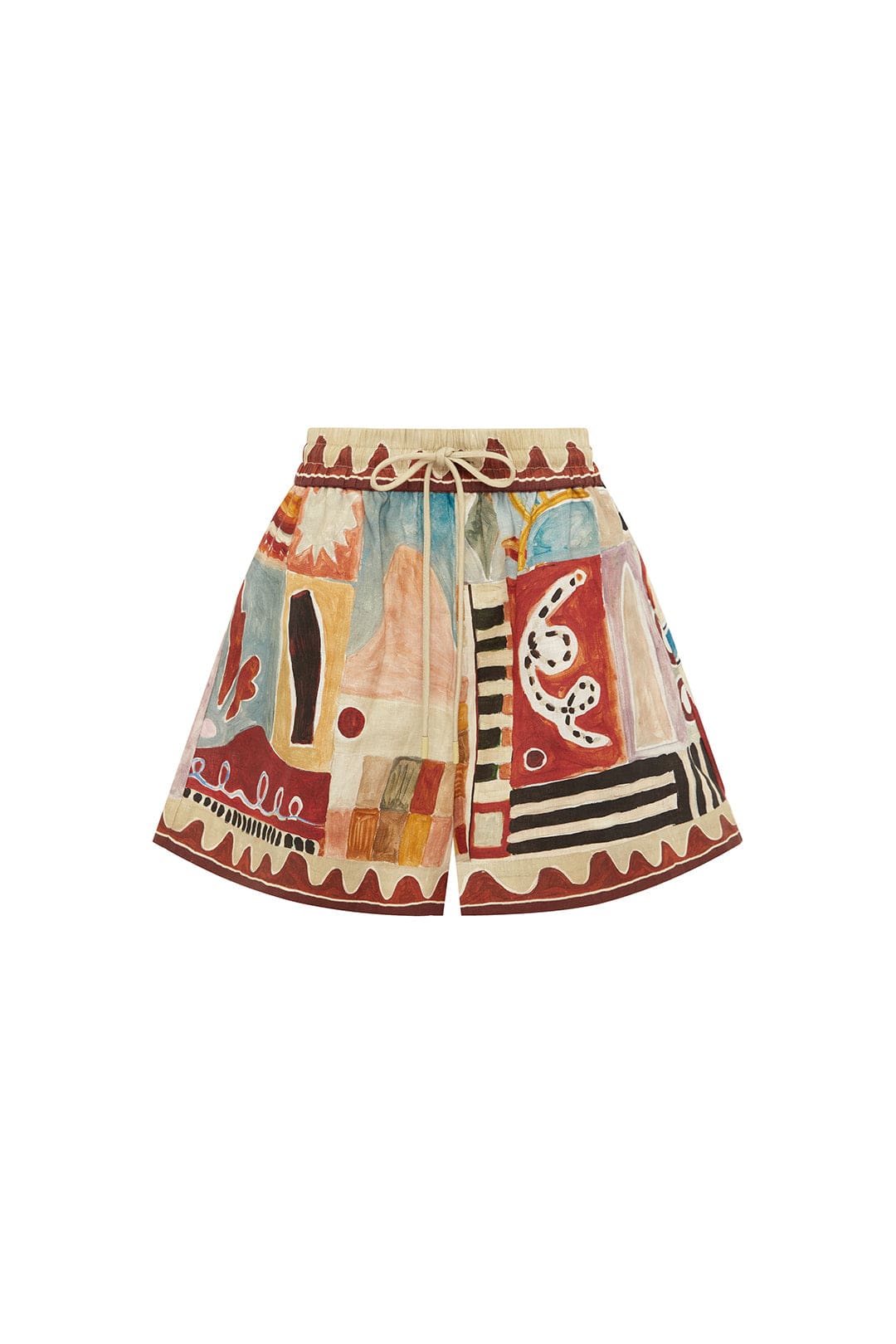 Alemäis Michelle short lin imprimé taille élastique