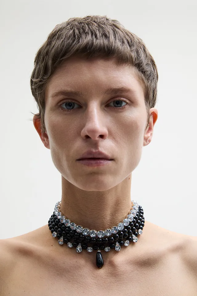 ATU Body Couture collier choker onyx cristaux taille U