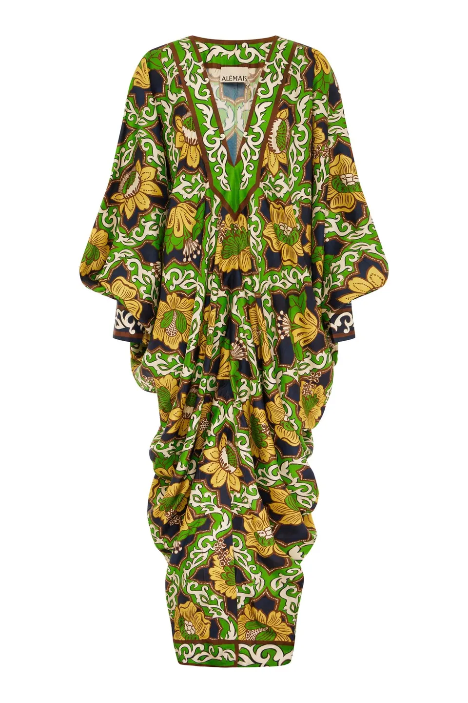 Alemaïs Liana V Neck Silk Midi robe midi soie taille 10
