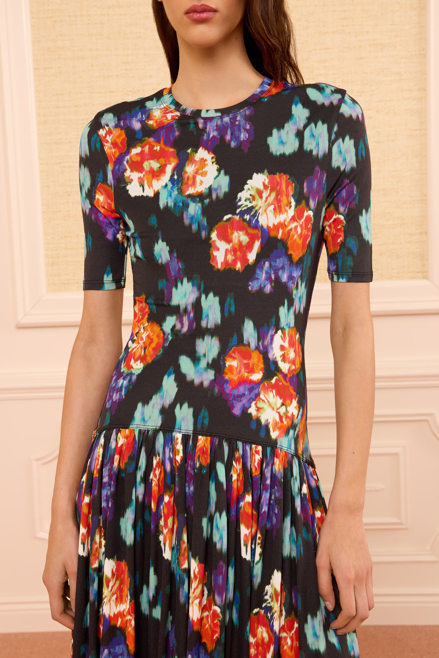 Ulla Johnson Sabine PF260804 robe jersey Nocturne fleurie