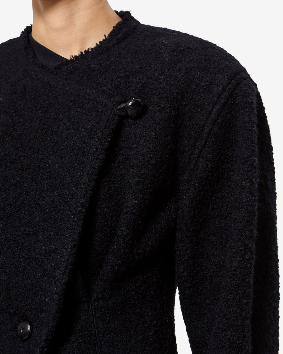 Isabel Marant Suna VE0710FA veste laine noire frangée