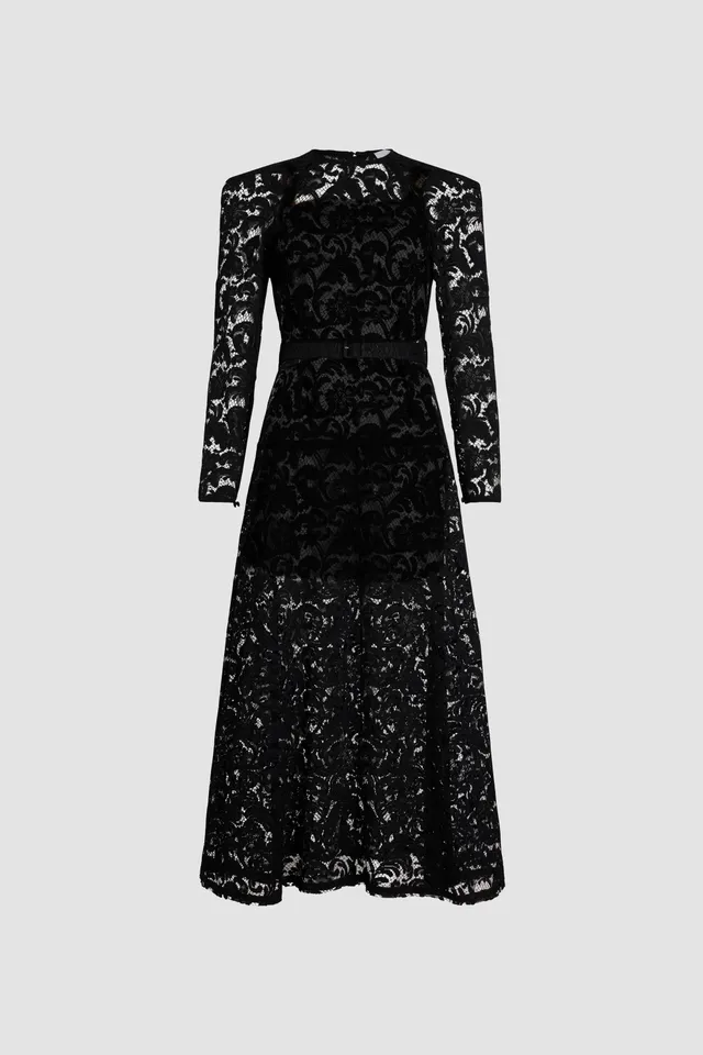 Patou DR146 robe maxi dentelle noire coton bio