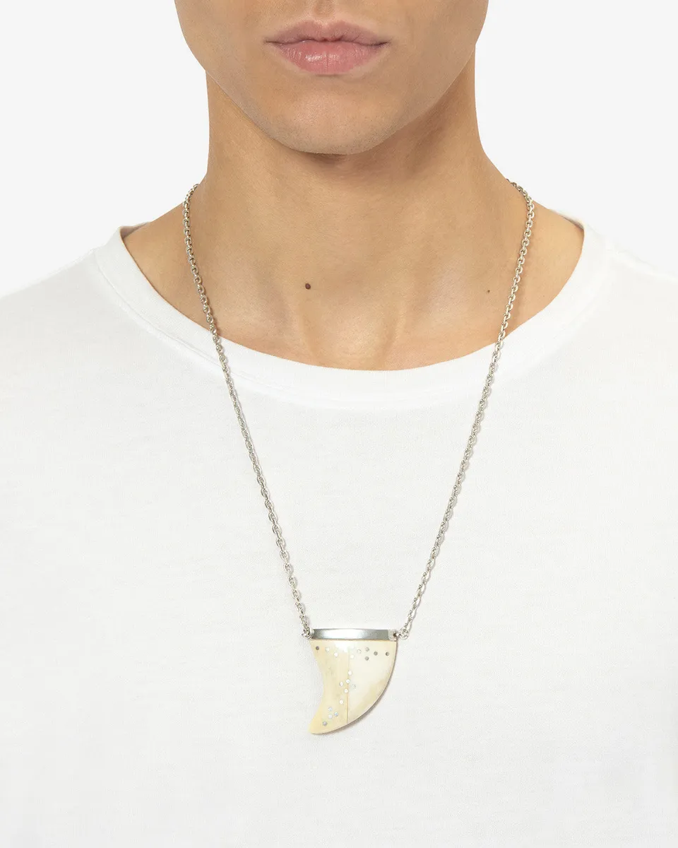 Isabel Marant Elliot sautoir écru-argenté corne