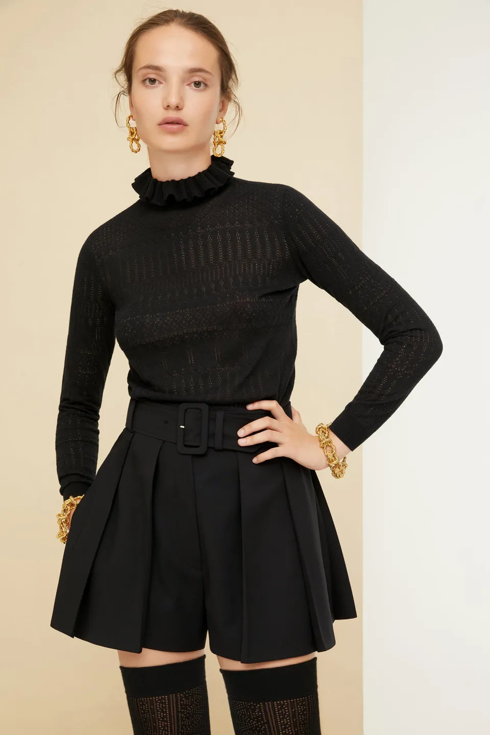 Patou P22KN0758049999B pull ajouré Black