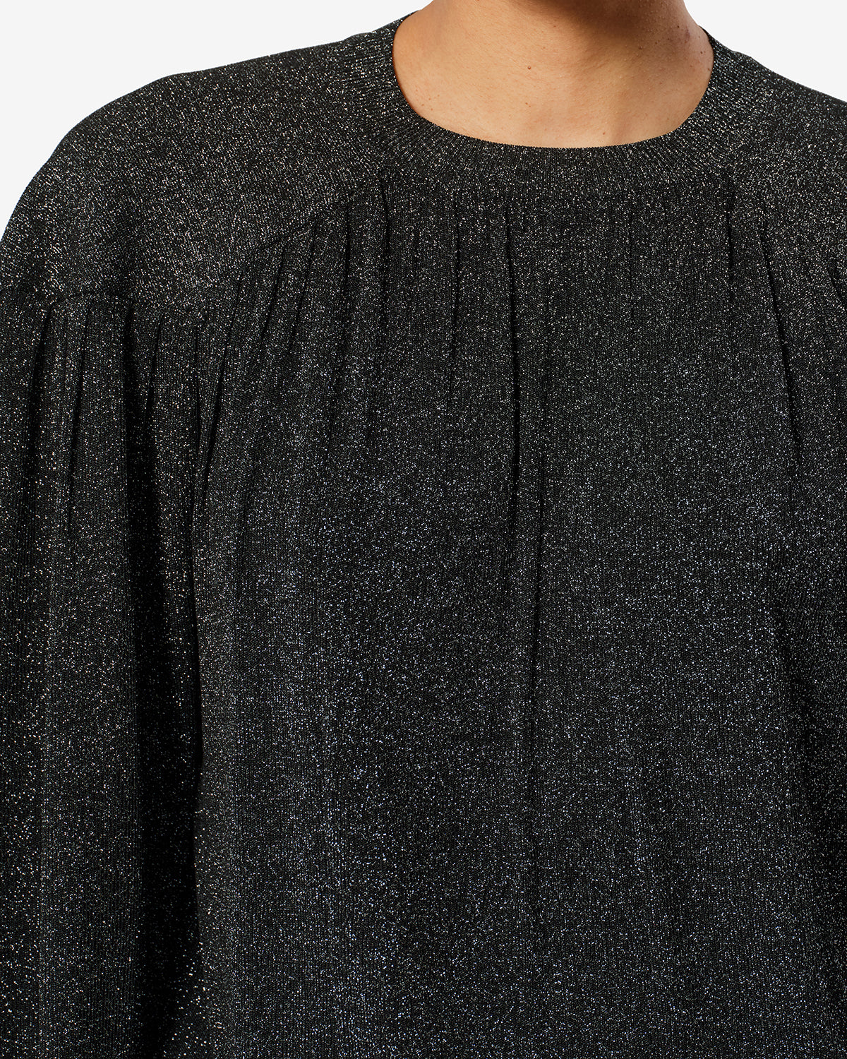 Isabel Marant Enza pull maille lurex noir taille ajustée