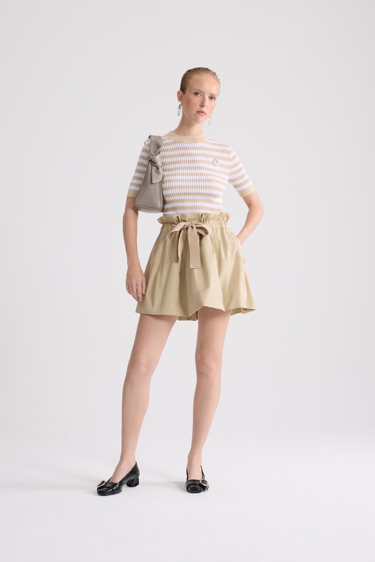 Patou KN342 pull rayé coton Safari Sand XS-XL