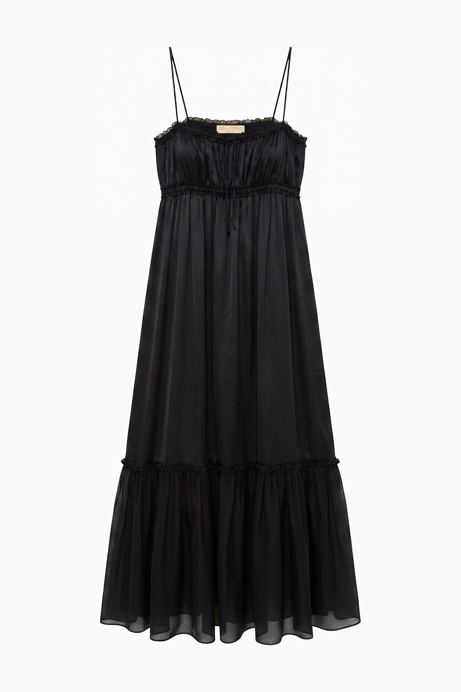 Ulla Johnson Marielle Cami Silk Dress Noir robe soie midi