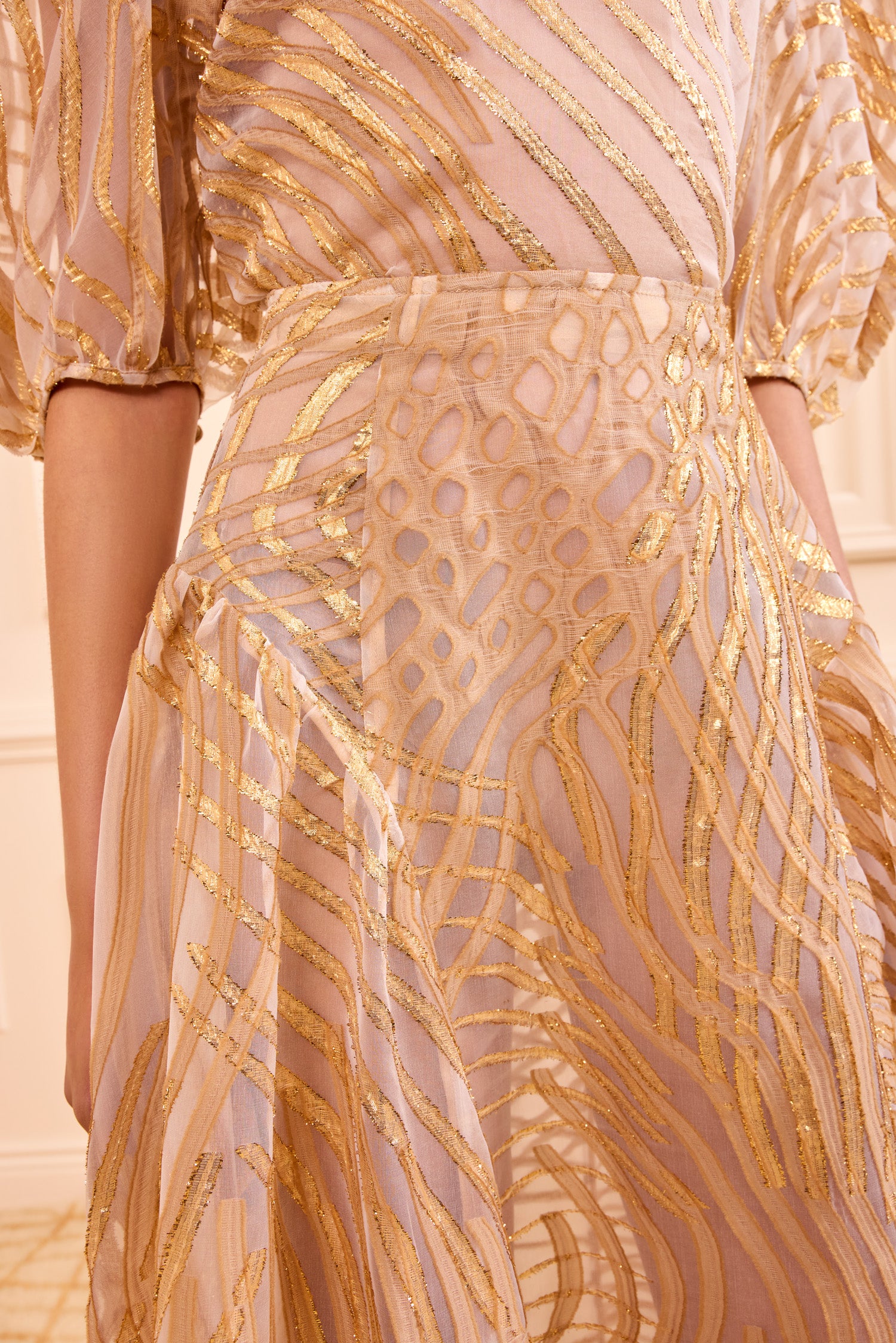 Ulla Johnson Adrienne SP260329 jupe Nautilis lurex doré
