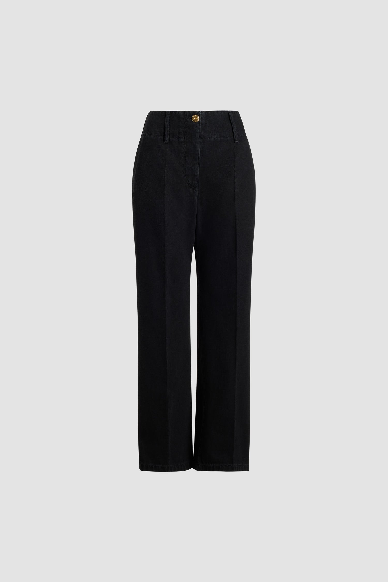 Patou TR044 pantalon jean denim bio noir ceinture large