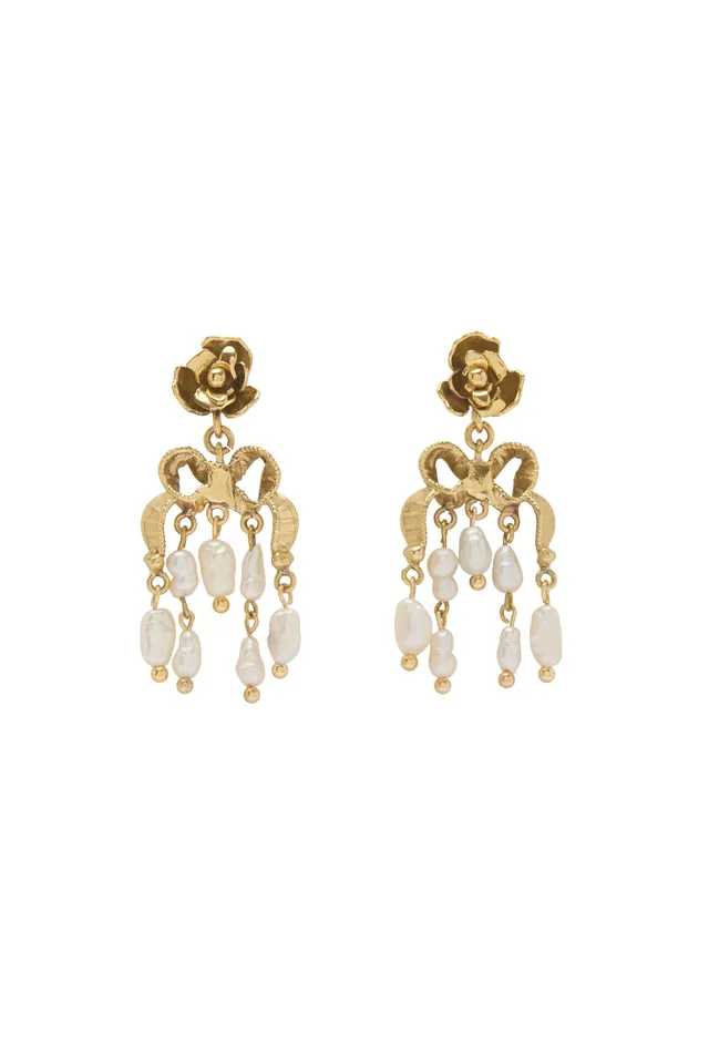 Alemaïs Django boucles d'oreilles rose perle doré