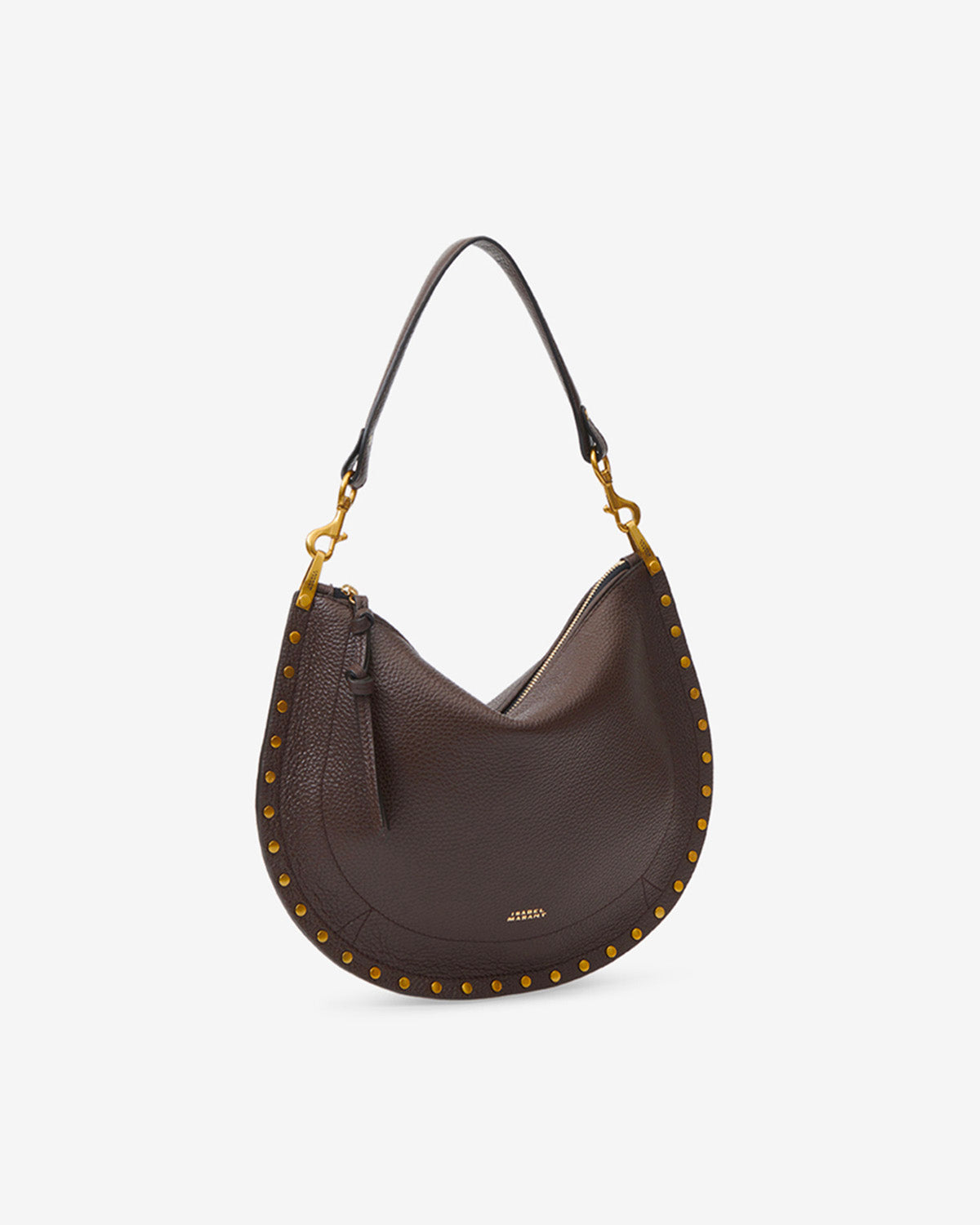 Isabel Marant Oskan Soft Zip sac cuir grainé café