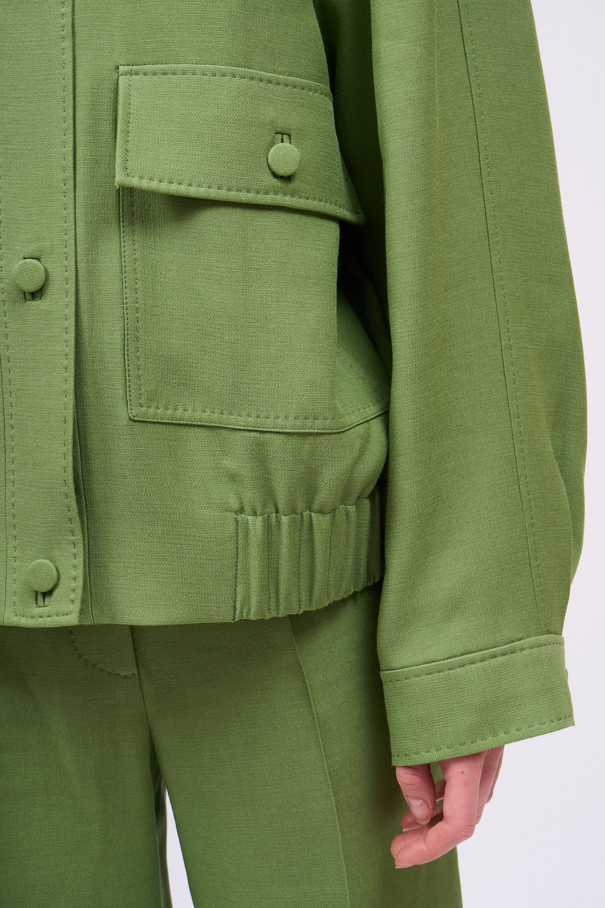 Paul & Joe Batignole veste bomber verte laine soie