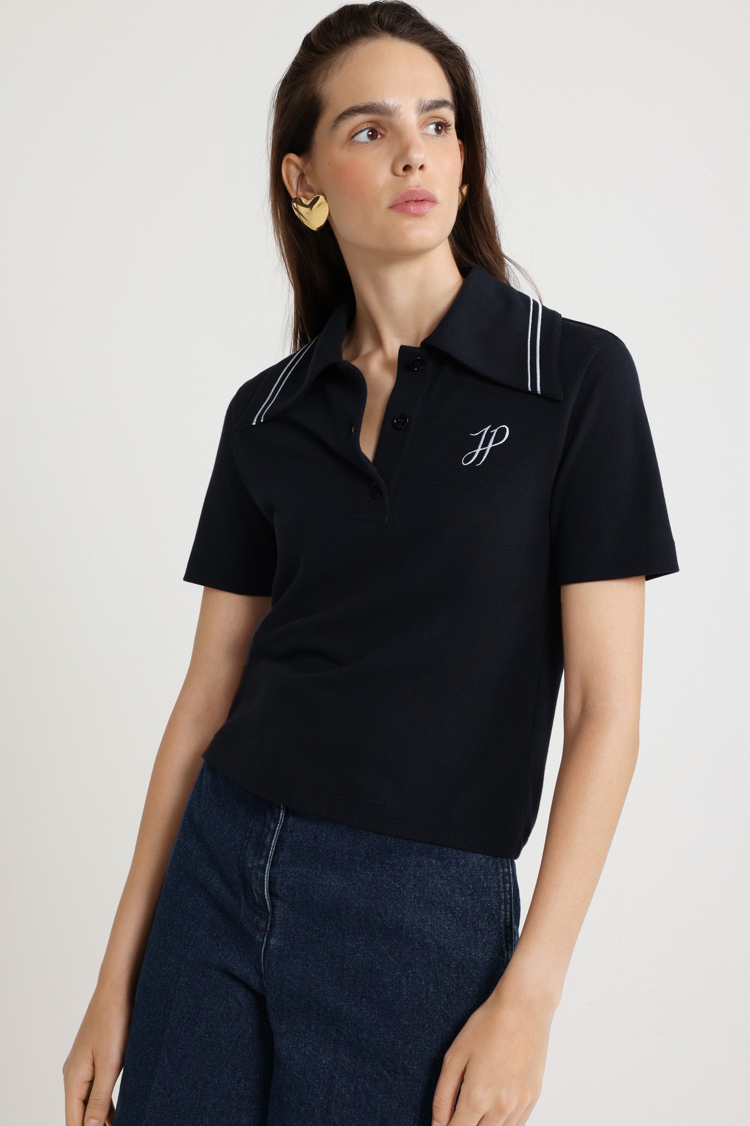 Patou JE1429975699N polo piqué Navy Black coton bio