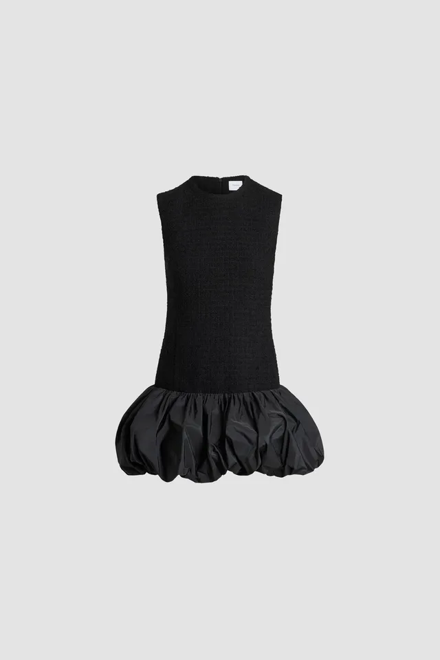 Patou DR205 robe tweed laine noire volant