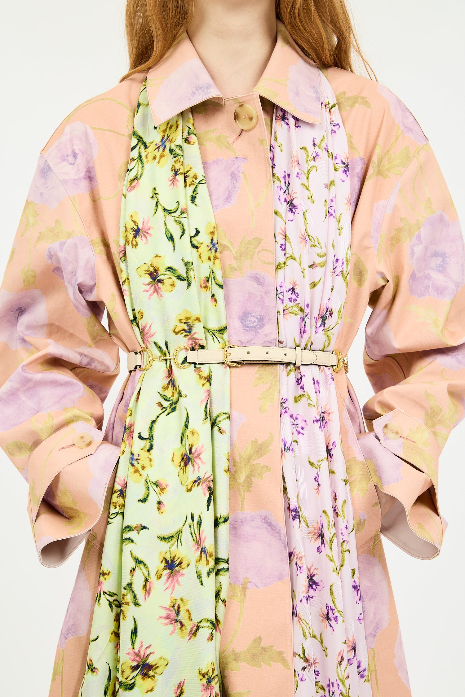Ulla Johnson Chiara foulard soie menthe 120x120 fleurs